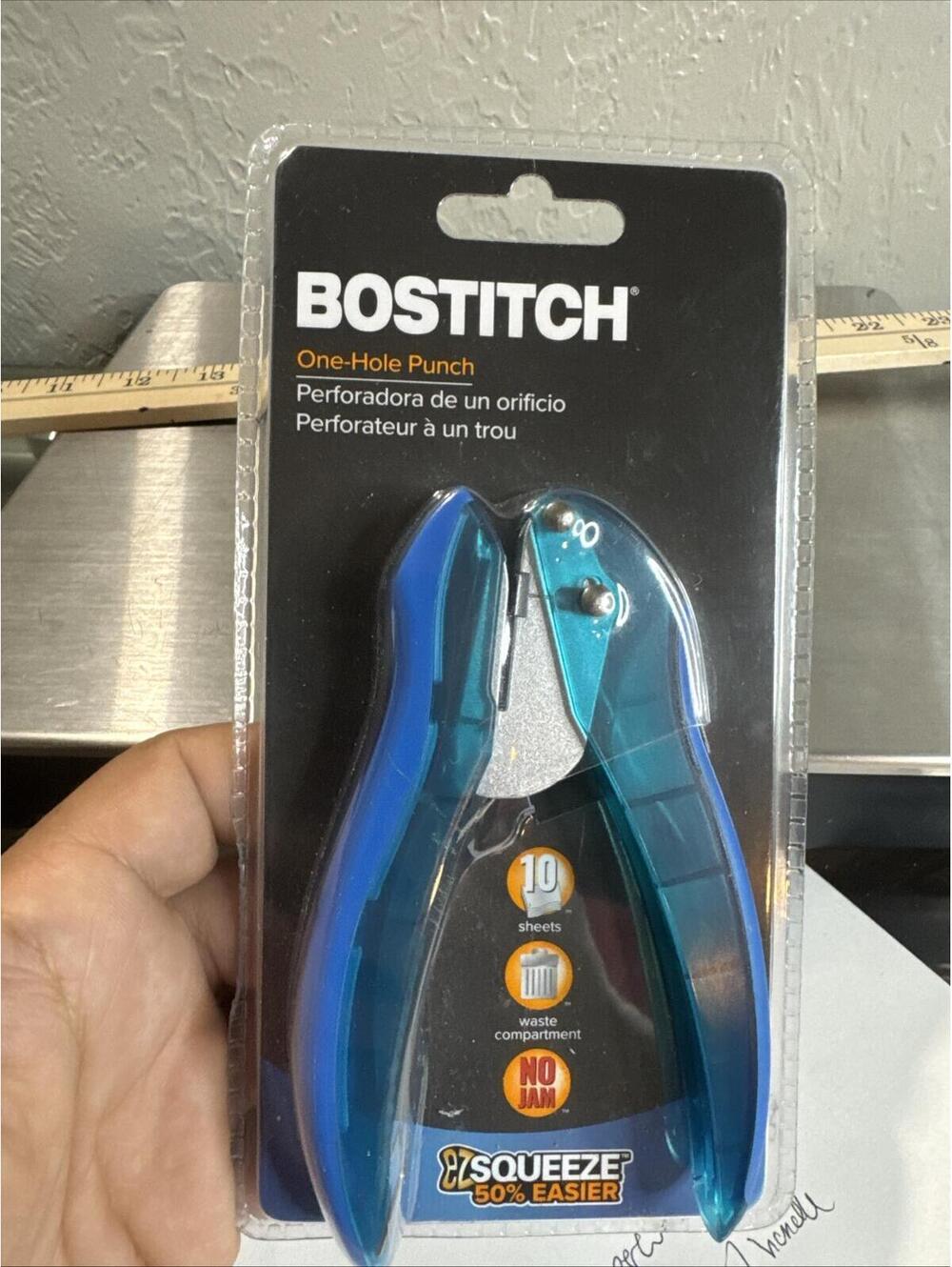 Bostitch One-Hole Punch with EZ Squeeze Technology